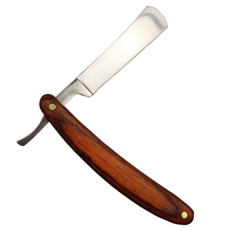 Vintage Collectible Knife - Vintage Holzgriff Straight Edge Edelstahl Barber
