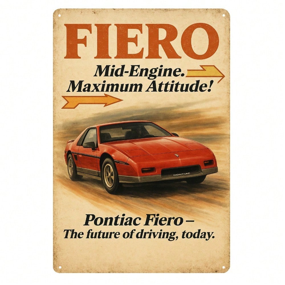 Vintage Collectible Tins - VSKFRS Vintage Metall-Blechposter 20x30cm Pontiac Fiero
