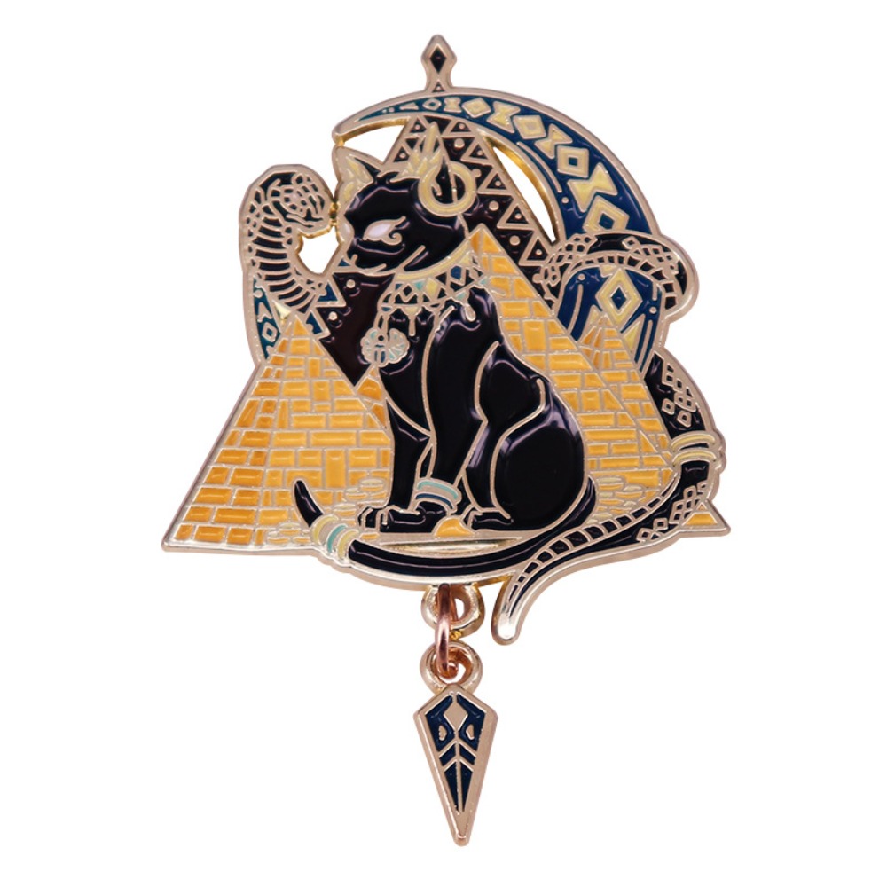 Collectible Vintage Brooches - Exotische Vintage Wüstenzivilisation Figur Emaille Brosche