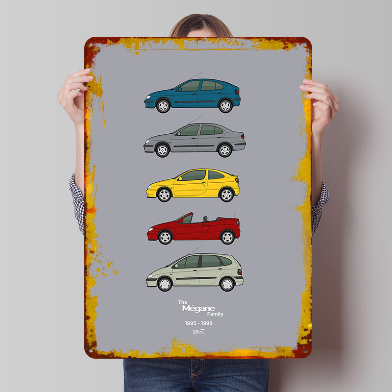 Vintage Collectible Tins - Sports Car Megane Collection 1995-1999 Gedrucktes