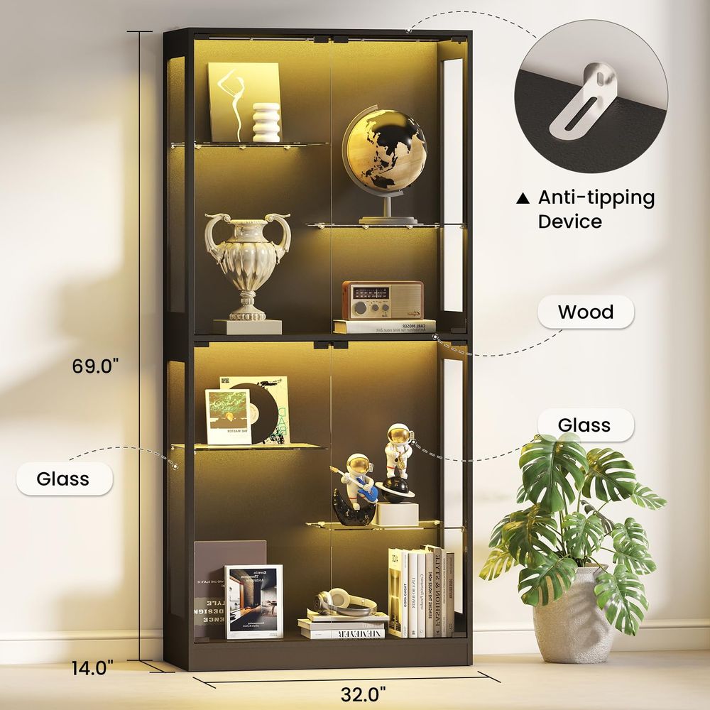 Vitrine mit Glastüren 69 Zoll, – Collectible & Vintage Dolls For Christmas Bewertung und Preis